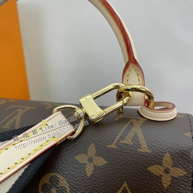 Lv路易威登2023專櫃新款CLUNY BB手袋 LV提花肩帶老花手提女包 M46054 ydh5016